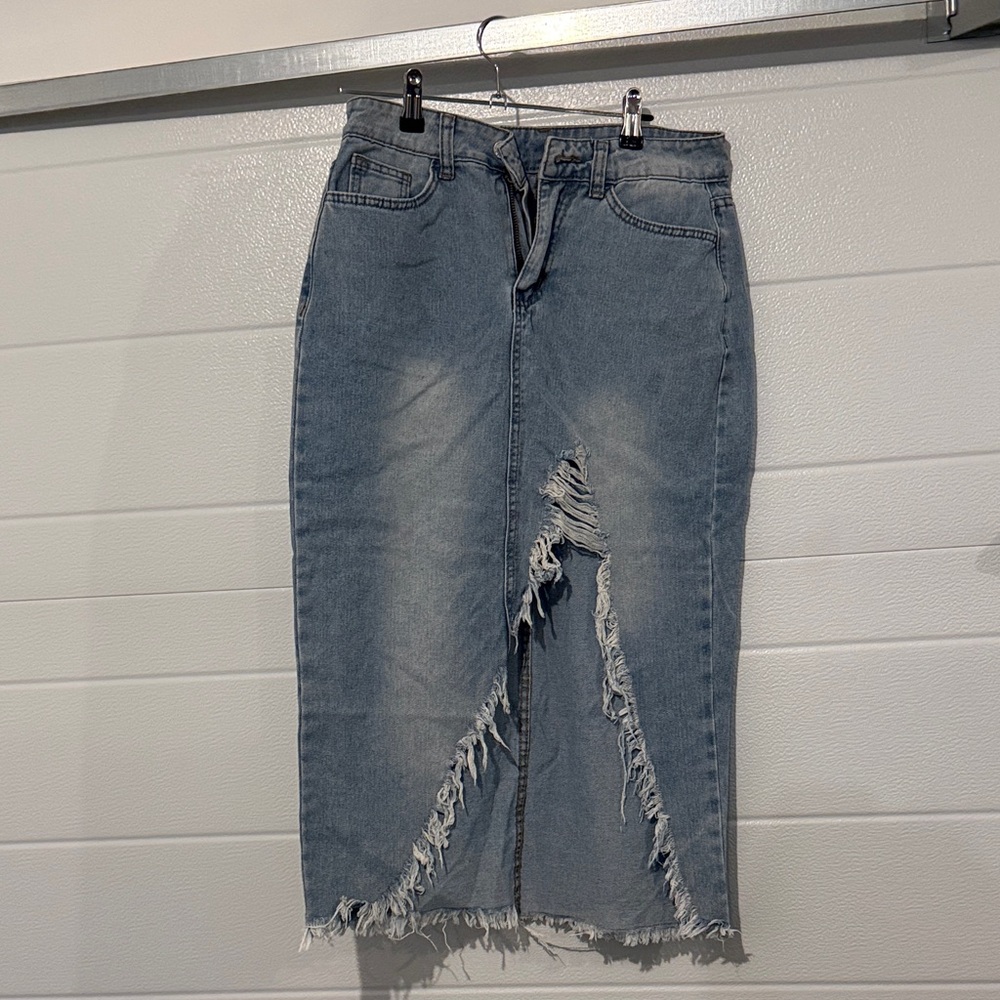SHEIN Light Blue Denim Skirt